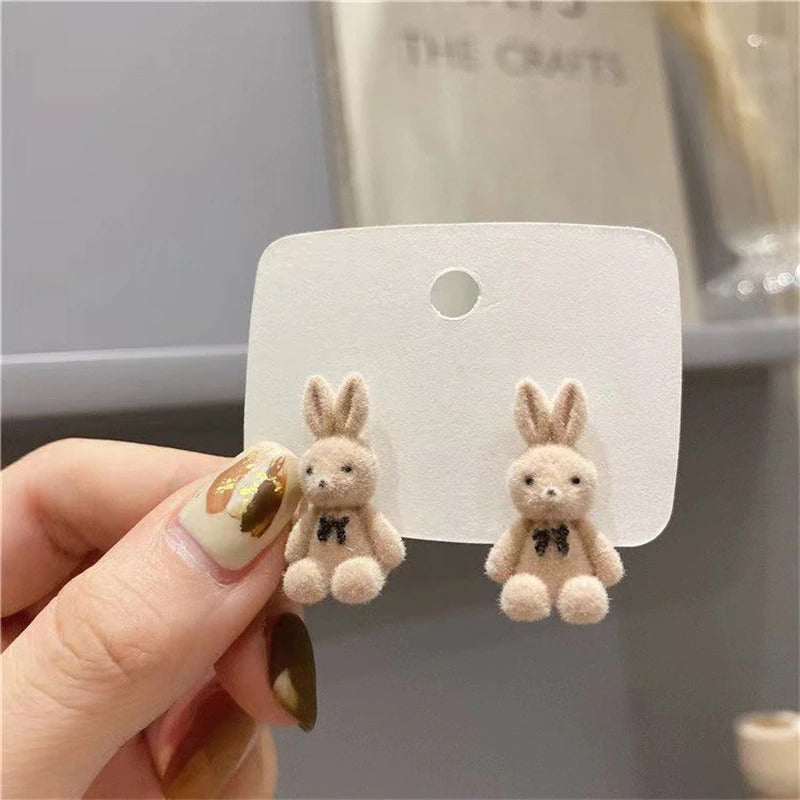 Trendy süße Mode Plüsch Hase Ohrringe für Frauen