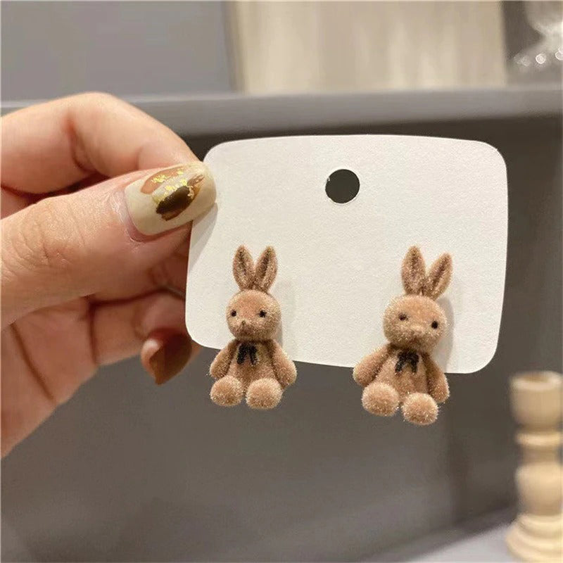 Trendy süße Mode Plüsch Hase Ohrringe für Frauen