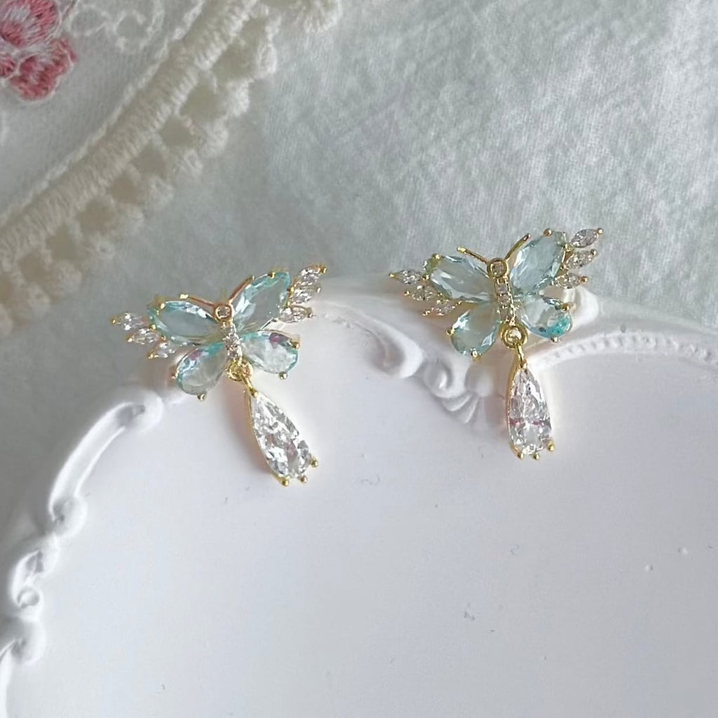 Grüne Schmetterlingsohrringe