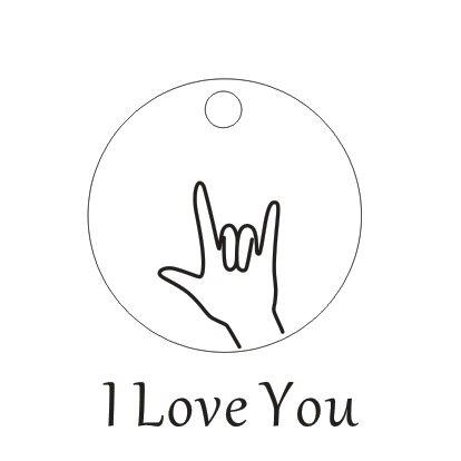 ASL Gebärdensprache Handgeste gestempelte Halskette