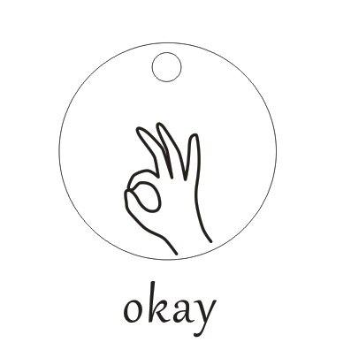 ASL Gebärdensprache Handgeste gestempelte Halskette