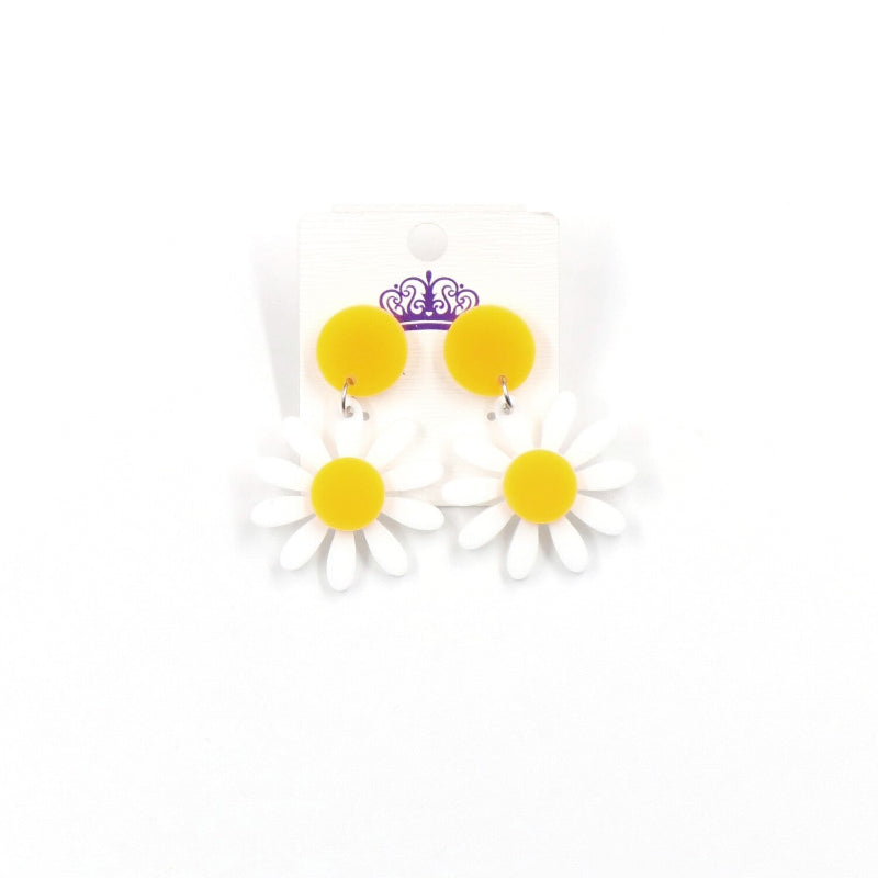 Acryl-Ohrringe mit Gänseblümchen-Motiv