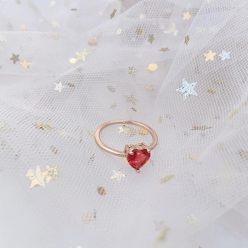 Verstellbare, zierliche Kristallherz- und Blumenring-Kollektion