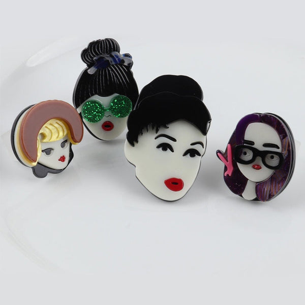 Verstellbare schöne, schicke Damen-Icons aus Acryl