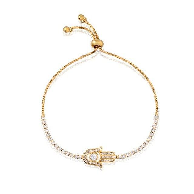 Verstellbares Charm-Armband mit mythischem Auge und Hamsa