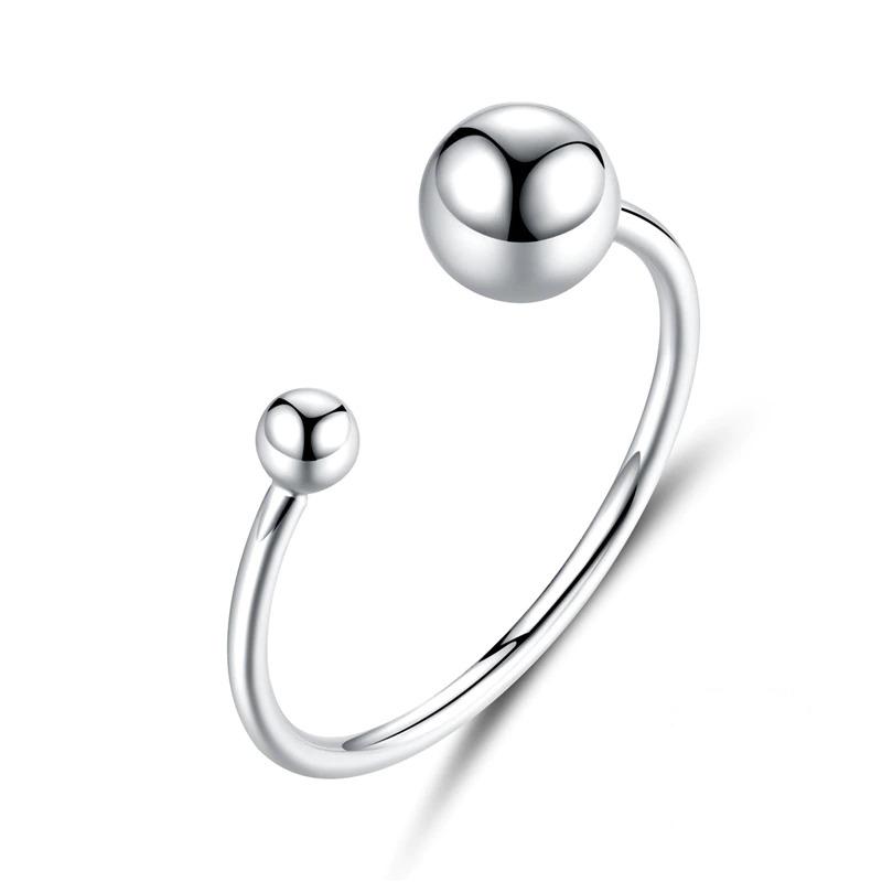 Kollektion verstellbarer offener Zirkonringe aus Sterlingsilber