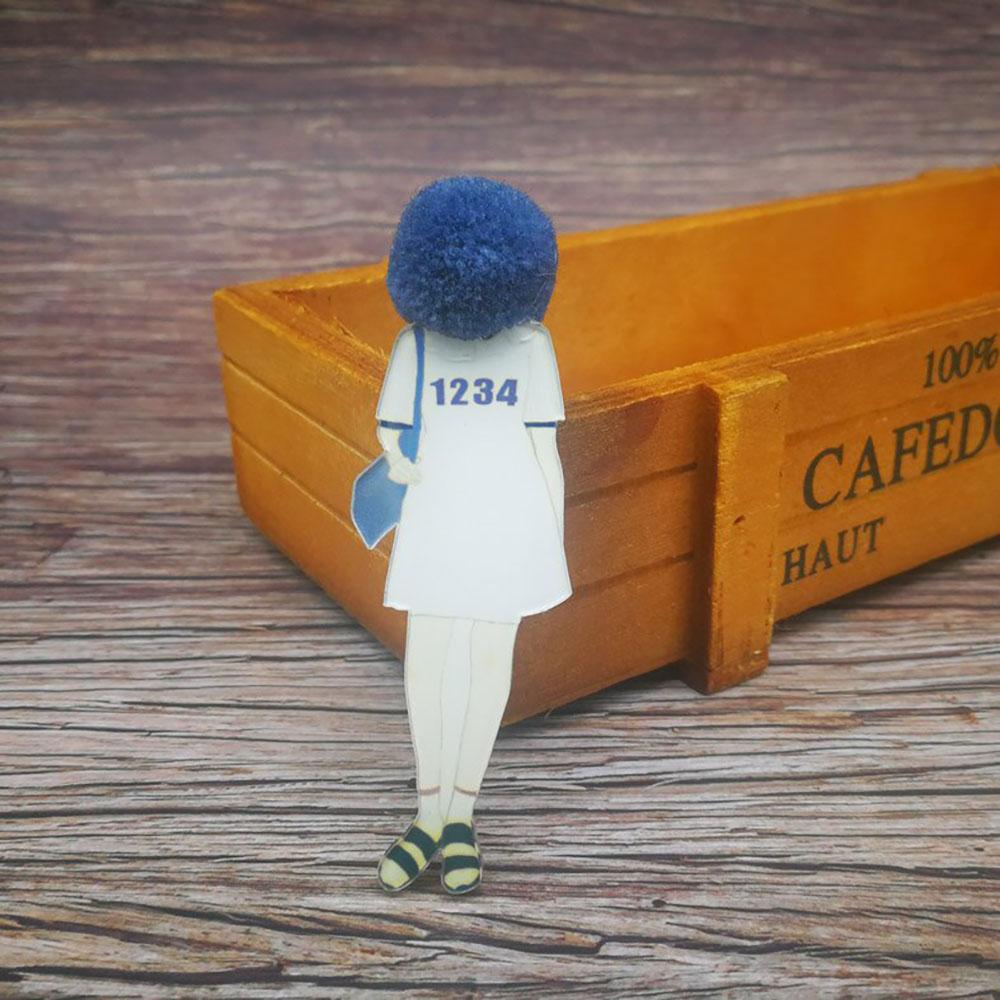 Entzückende Mädchen Cartoon Modelle Pompom Brosche Pins Zubehör