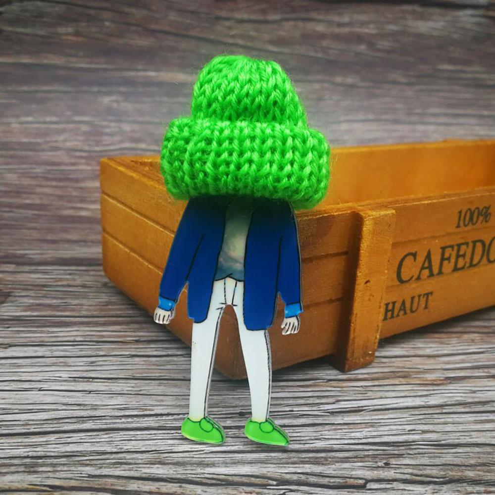 Entzückende Mädchen Cartoon Modelle Pompom Brosche Pins Zubehör