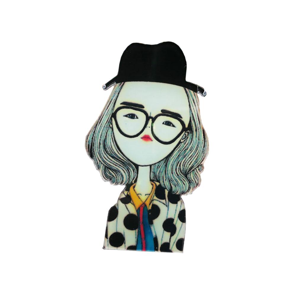 Entzückende Mädchen Cartoon Modelle Pompom Brosche Pins Zubehör