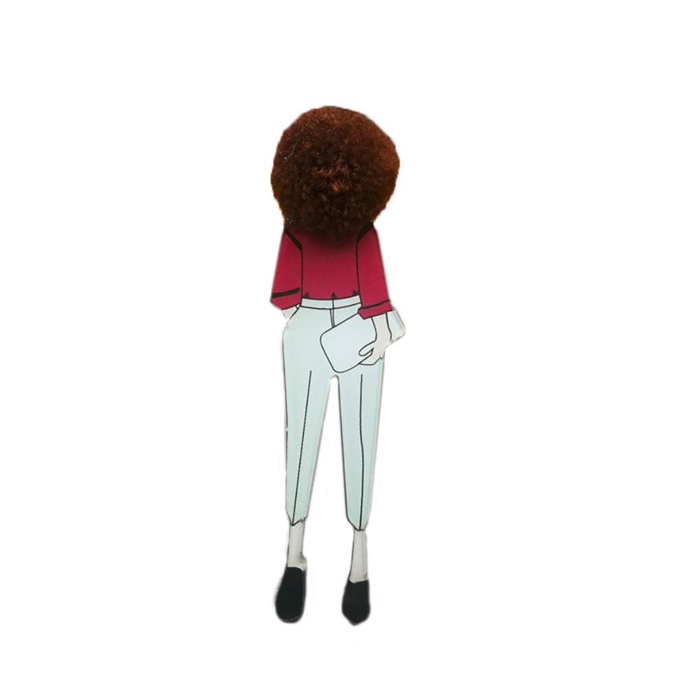 Entzückende Mädchen Cartoon Modelle Pompom Brosche Pins Zubehör