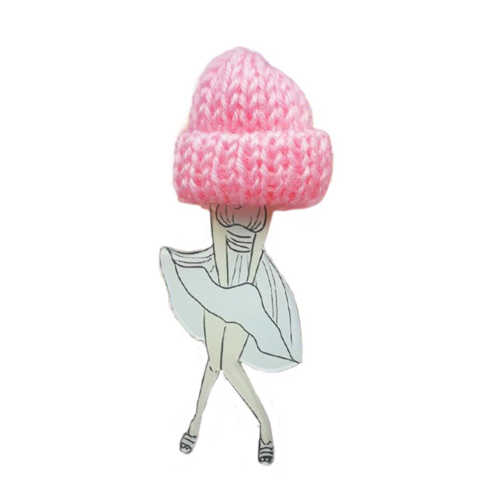 Entzückende Mädchen Cartoon Modelle Pompom Brosche Pins Zubehör