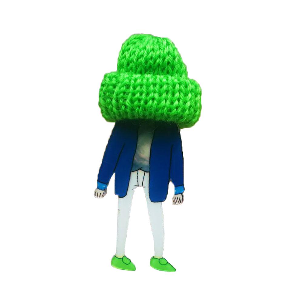 Entzückende Mädchen Cartoon Modelle Pompom Brosche Pins Zubehör