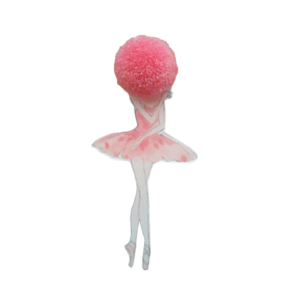 Entzückende Mädchen Cartoon Modelle Pompom Brosche Pins Zubehör