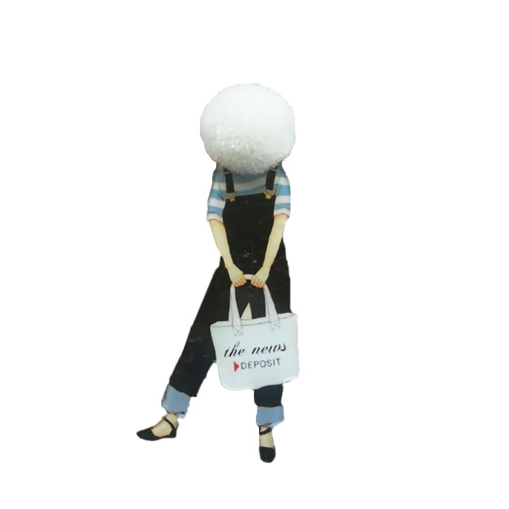 Entzückende Mädchen Cartoon Modelle Pompom Brosche Pins Zubehör