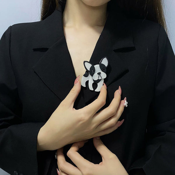 Entzückende handgemachte Cartoon Hund Acryl Brosche Pin