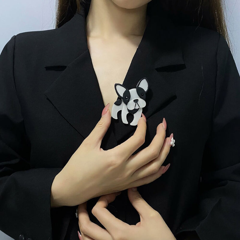 Entzückende handgemachte Cartoon Hund Acryl Brosche Pin