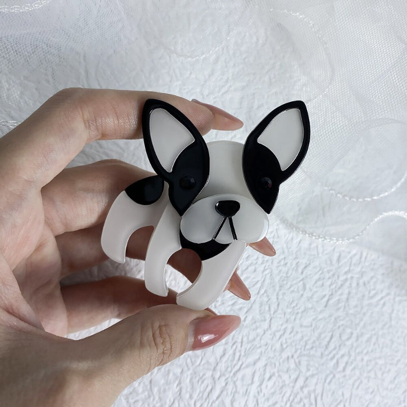 Entzückende handgemachte Cartoon Hund Acryl Brosche Pin