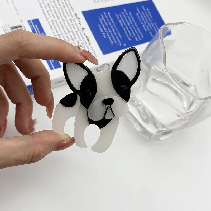 Entzückende handgemachte Cartoon Hund Acryl Brosche Pin