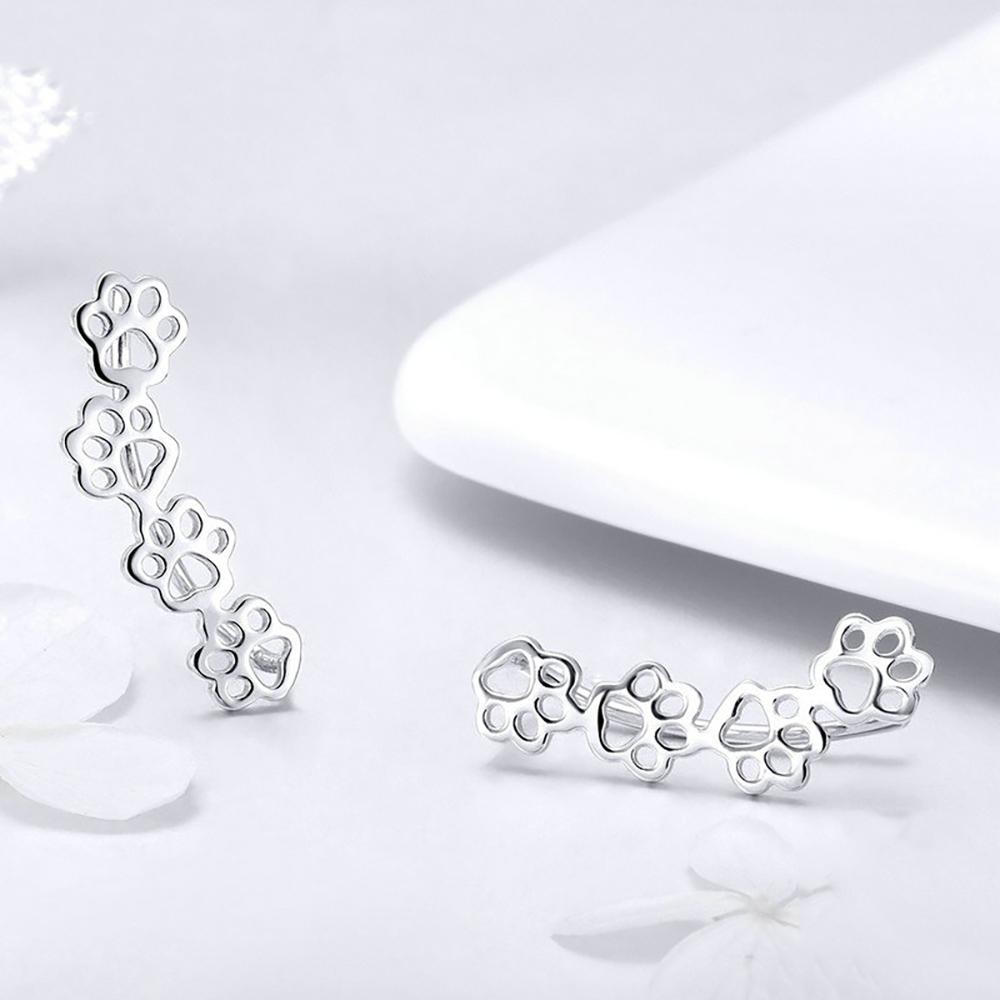 Entzückende Ohrstecker aus Sterlingsilber mit Pfotenabdruck