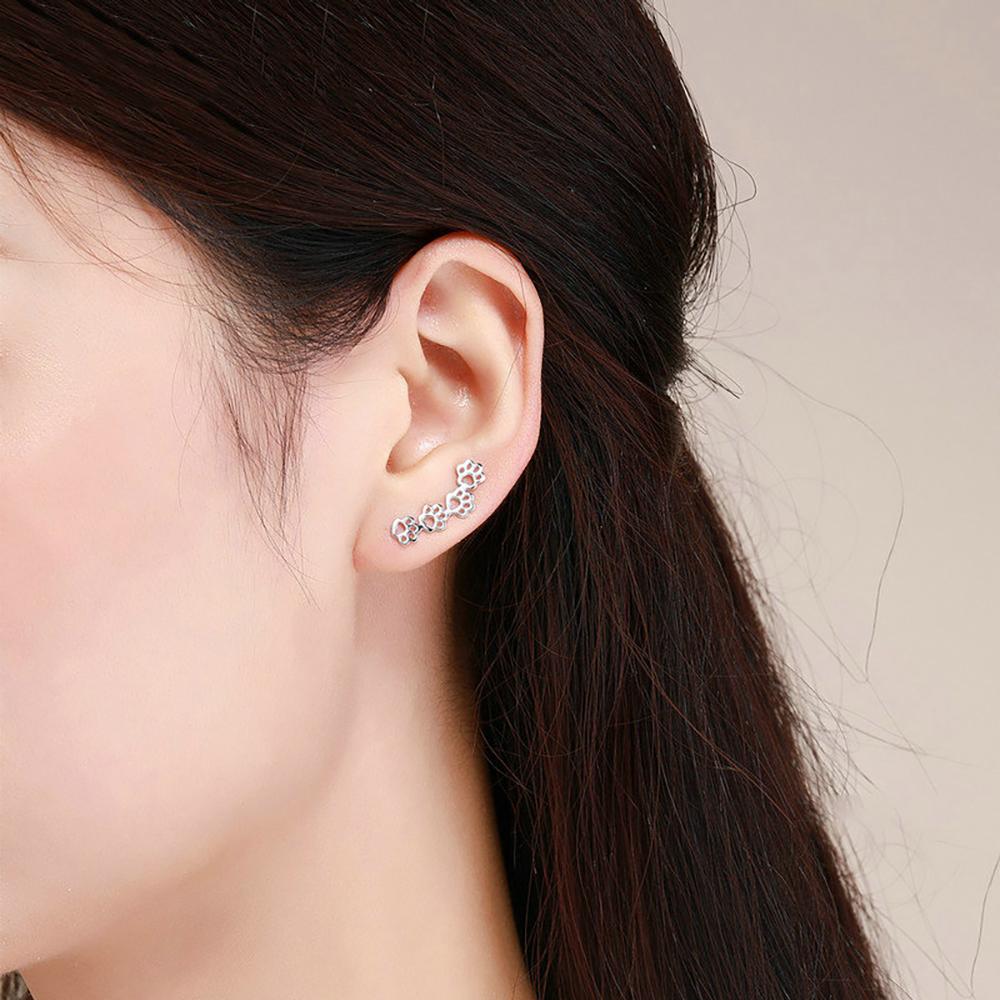 Entzückende Ohrstecker aus Sterlingsilber mit Pfotenabdruck