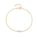 Elegantes Armband mit einzelner Perle – 925 Sterling Silber (Gold/Silber)