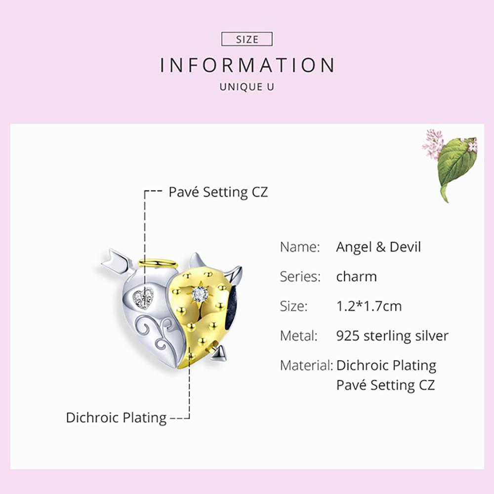 Verführerische Engel und Teufel Herz Charm Perlen