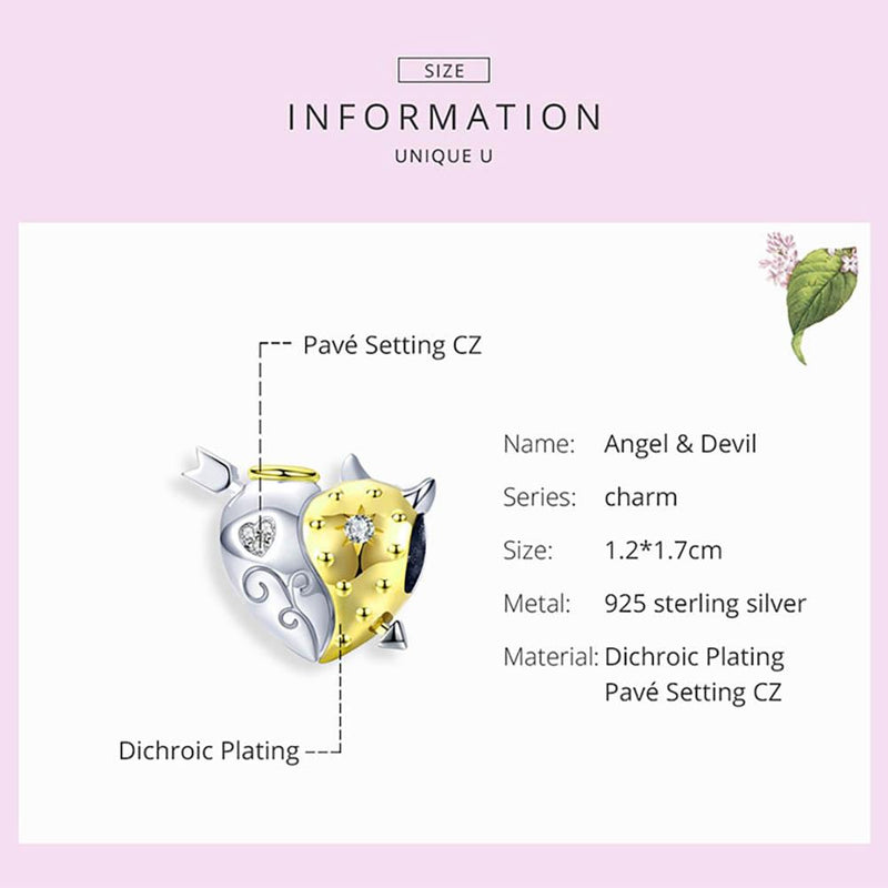 Verführerische Engel und Teufel Herz Charm Perlen