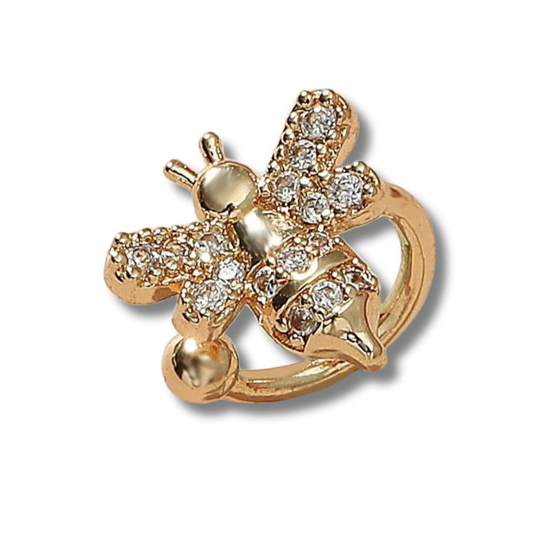 Ohrstecker mit Kristallbienen - Goldfarbener Modeschmuck mit Insektenmotiv