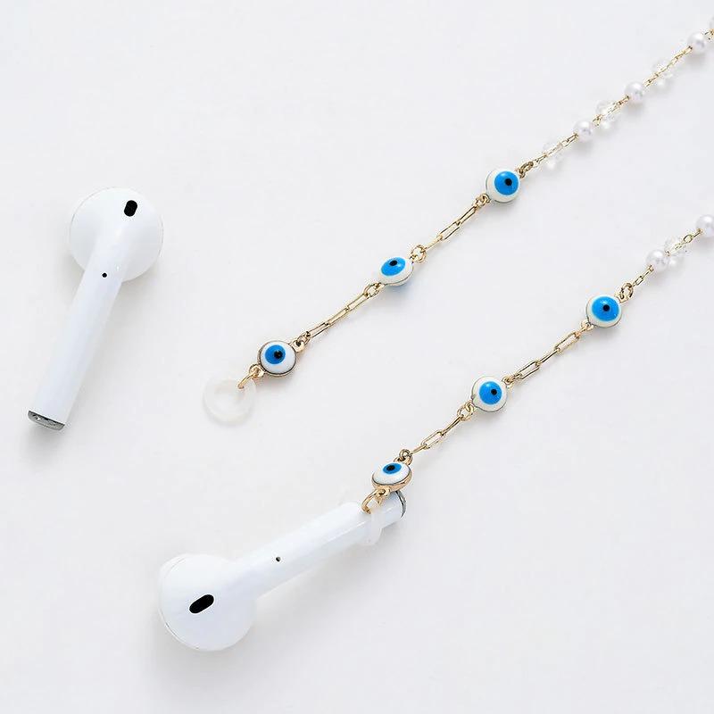 Anti-Verlust-Schlüsselband mit Perlen-Akzentkette für AirPods