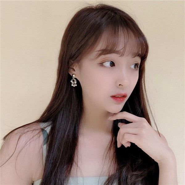 Asymmetrische, unregelmäßige Perlen-Ohrclips