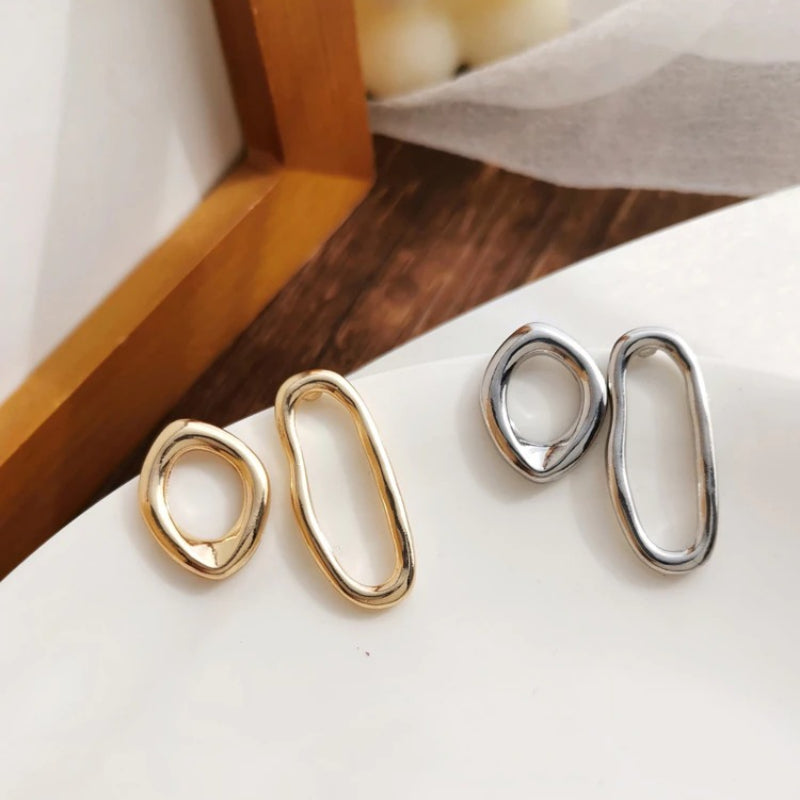 Asymmetrische geometrische, unregelmäßig geformte Statement-Ohrhänger