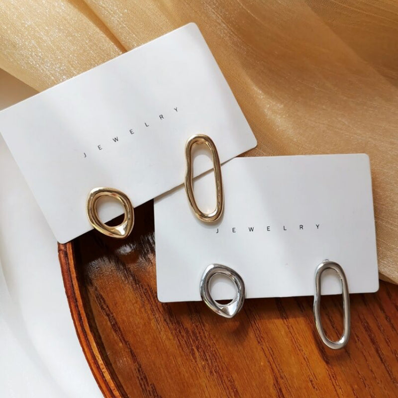 Asymmetrische geometrische, unregelmäßig geformte Statement-Ohrhänger