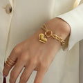 Elegantes goldenes Herzarmband für Damen | Romantischer Luxus-Modeschmuck