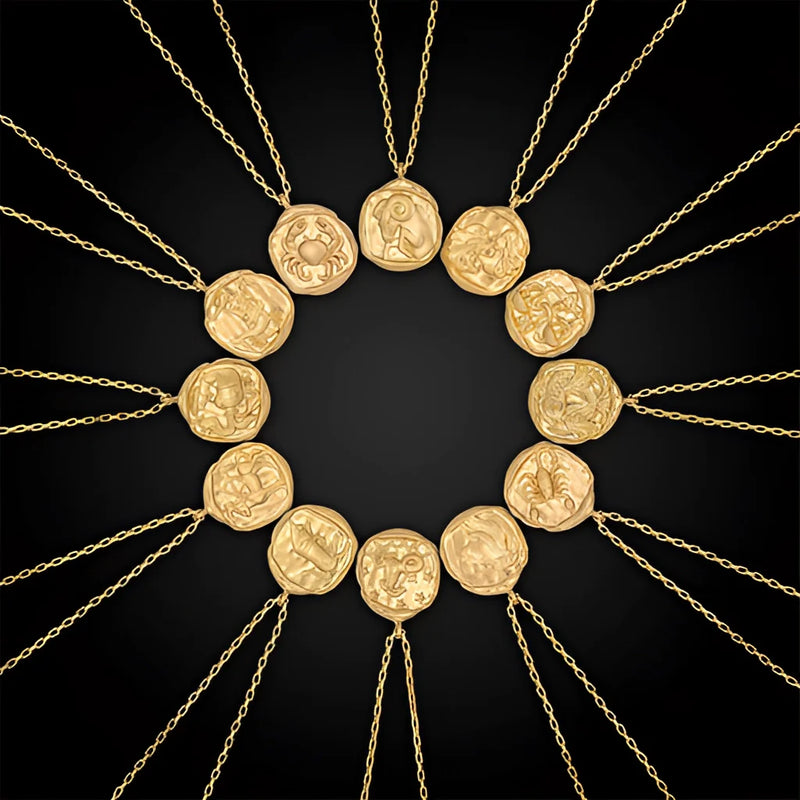 18 Karat Gold Sternzeichen-Anhänger - Luxuriöser himmlischer Astrologie-Schmuck