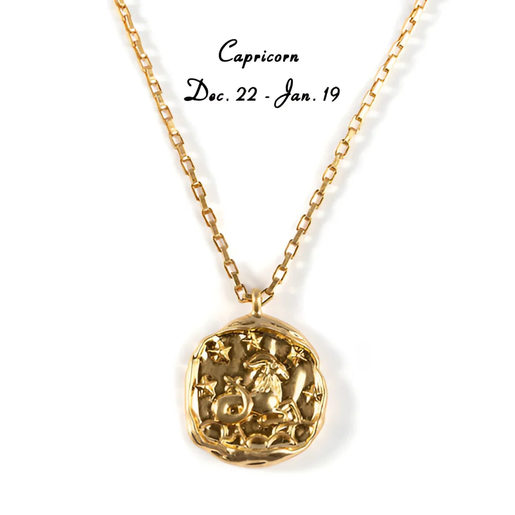 18 Karat Gold Sternzeichen-Anhänger - Luxuriöser himmlischer Astrologie-Schmuck