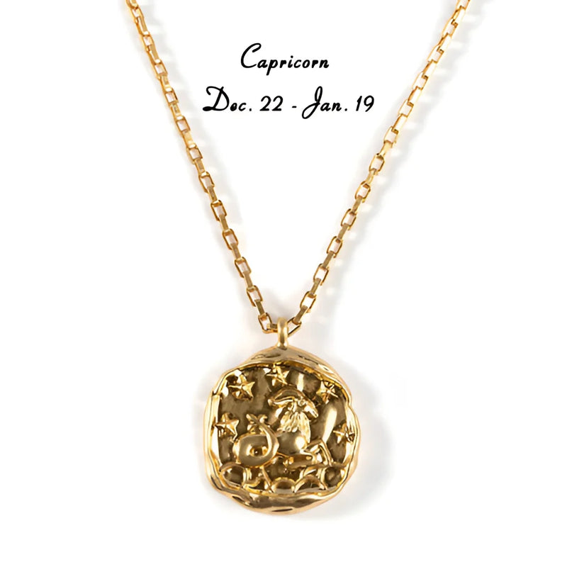 18 Karat Gold Sternzeichen-Anhänger - Luxuriöser himmlischer Astrologie-Schmuck