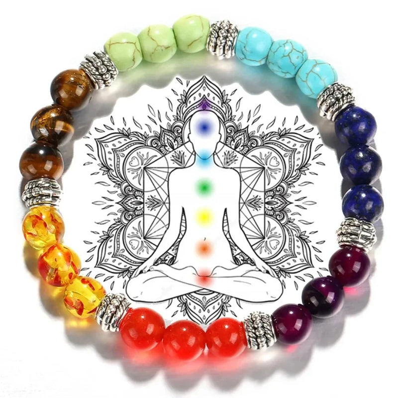 7 Chakra-Heilarmband – Meditationsperlen, mit Reiki angereichertes Energiegleichgewicht