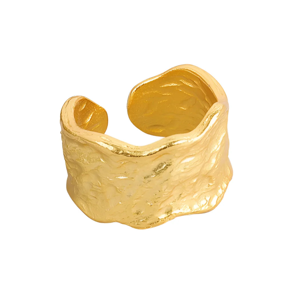 Abstrakter Strukturring - Moderner Kunst-Statement-Schmuck