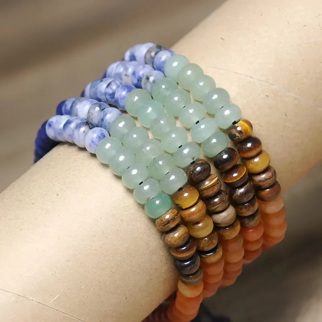 Verstellbares 7-Chakra-Armband – mehrfarbiger Edelstein, Heilsteinarmband
