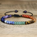 Verstellbares 7-Chakra-Armband – mehrfarbiger Edelstein, Heilsteinarmband