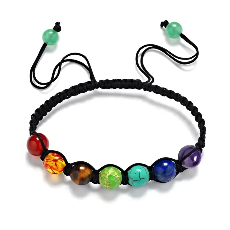 Verstellbares Chakra-Armband – handgefertigte Regenbogen-Edelsteine zur Heilung