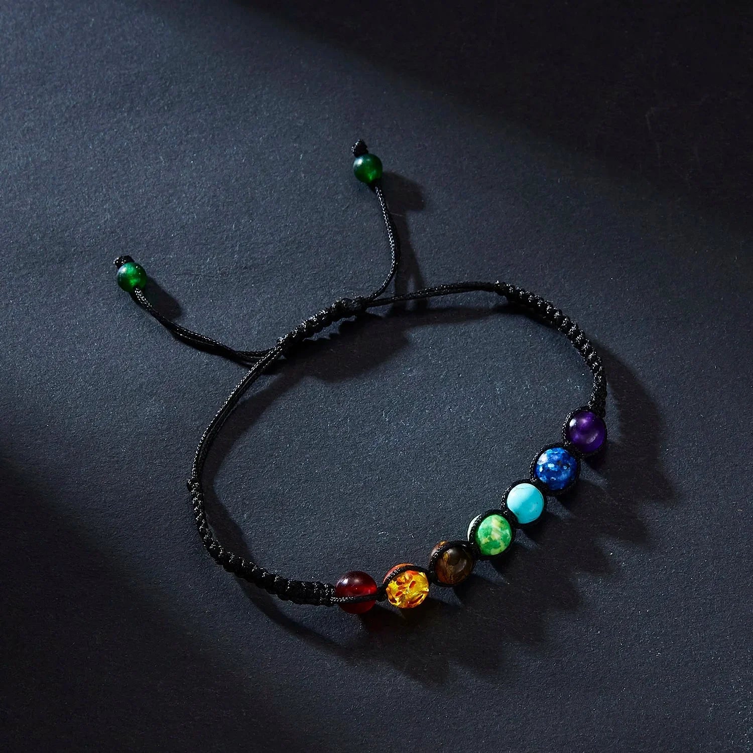 Verstellbares Chakra-Armband – handgefertigte Regenbogen-Edelsteine zur Heilung