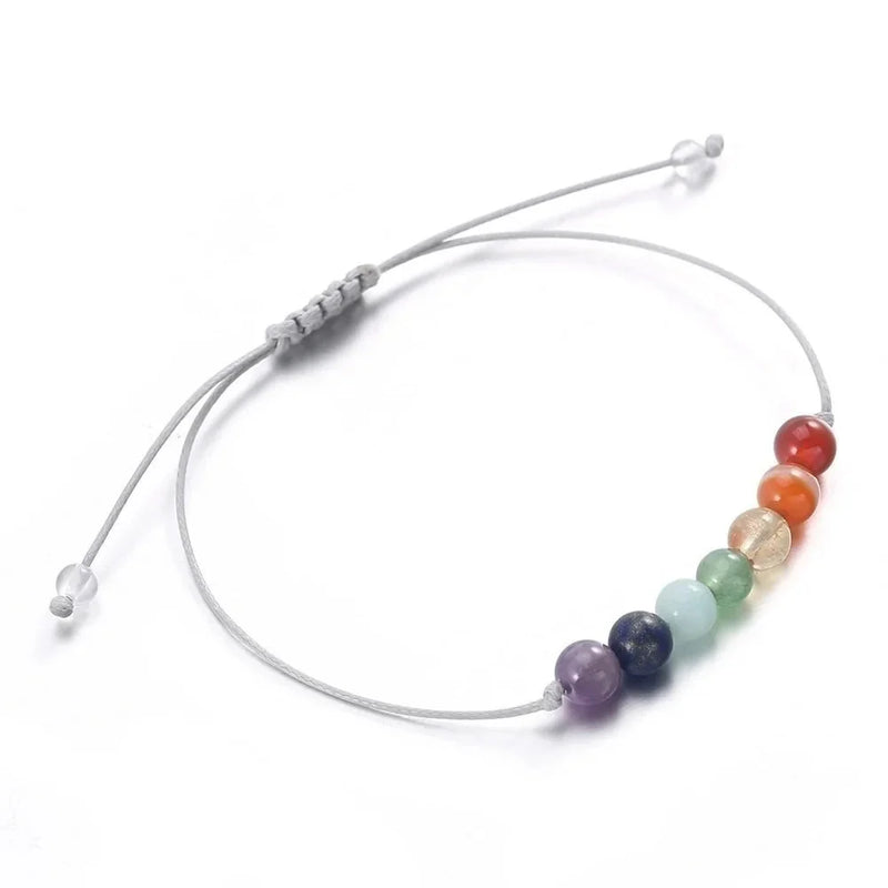 Verstellbares Armband mit heilenden Chakra-Steinen – mehrfarbiger Meditationsschmuck