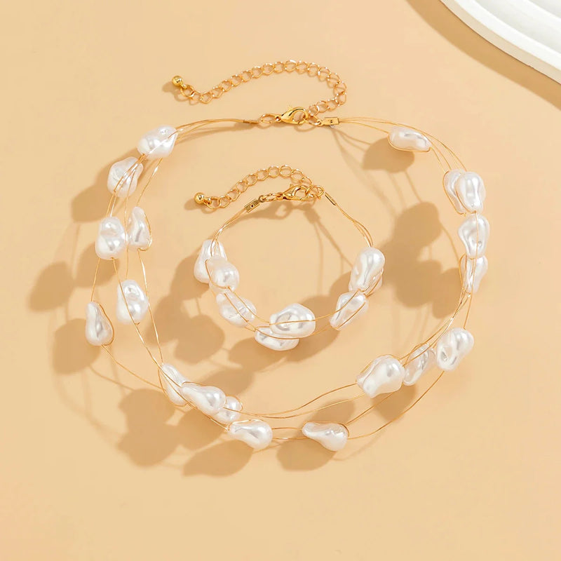 Barocke Perlenkette - Einzigartiger Kpop Brautschmuck