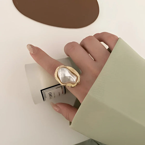 Statement-Ring mit Barockperlen – luxuriöser Cocktail-Schmuck aus Gold für Damen