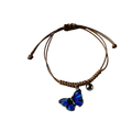 Blaues Schmetterlings-Charm-Armband und holografisches Band-Fußkettchen - Sommerschmuck