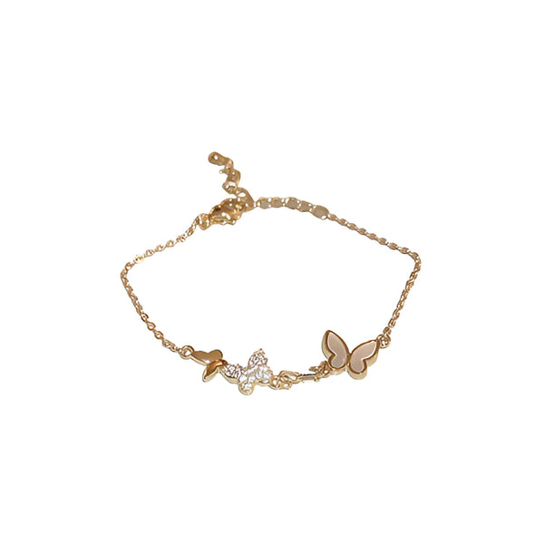 Schmetterling & Stern Gold Charm Armband - Elegantes verstellbares Schmuckgeschenk
