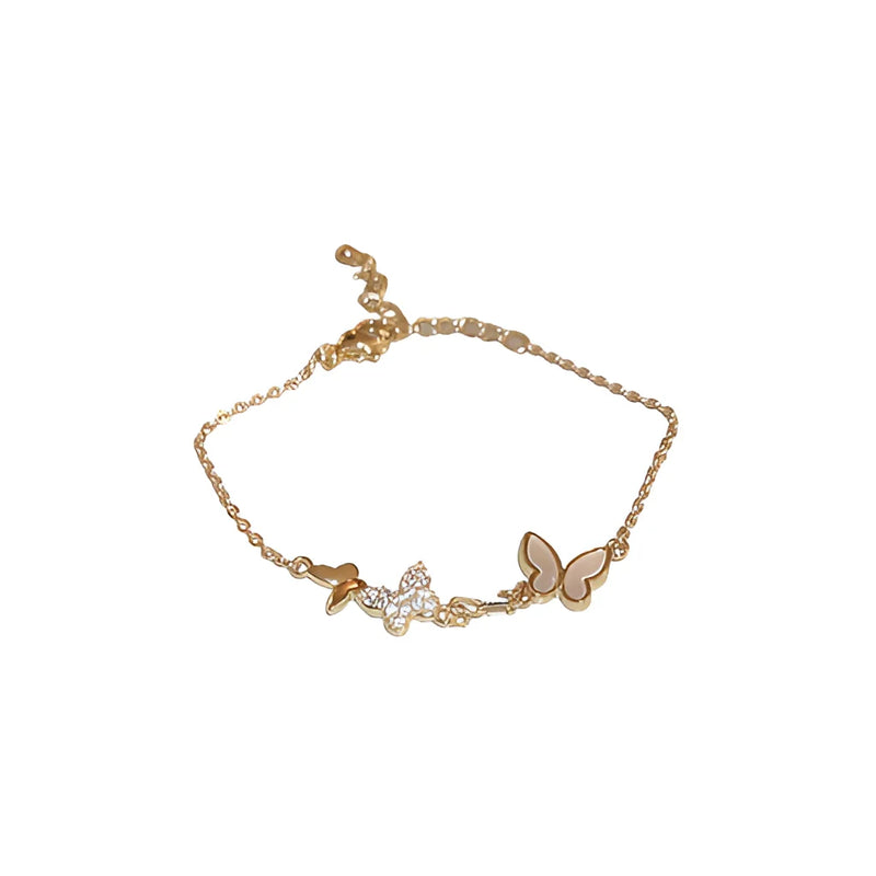 Schmetterling & Stern Gold Charm Armband - Elegantes verstellbares Schmuckgeschenk