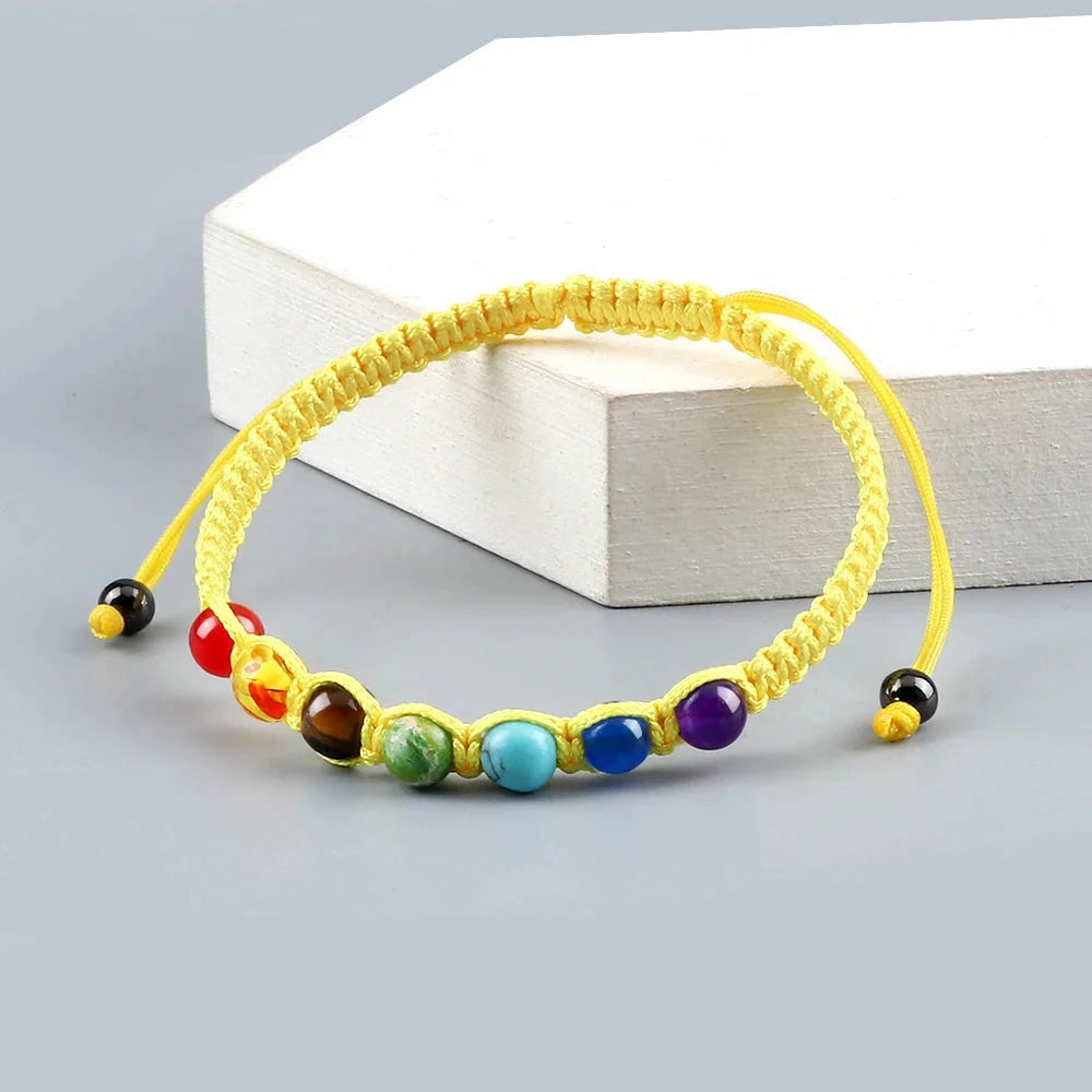 Chakra-Armband – verstellbarer mehrfarbiger Edelstein für Yoga, Meditation und Heilung