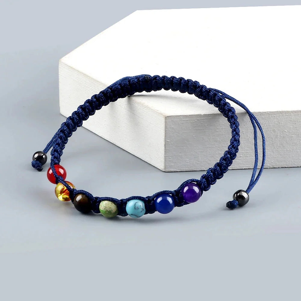 Chakra-Armband – verstellbarer mehrfarbiger Edelstein für Yoga, Meditation und Heilung